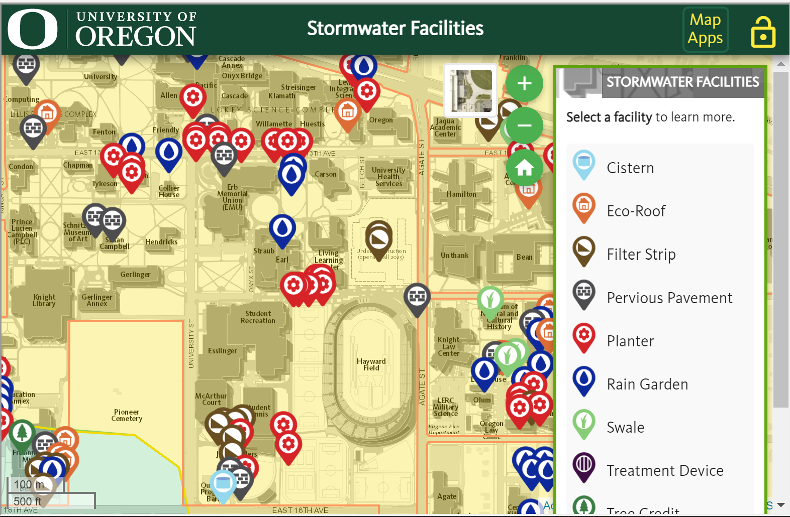 Map showing wastewater diversion locations.